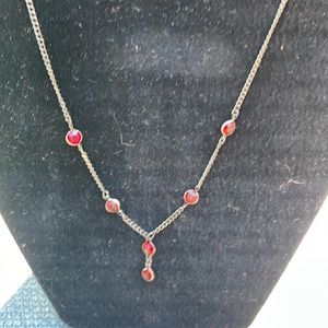 Red and Black Teardrop Beaded Necklace